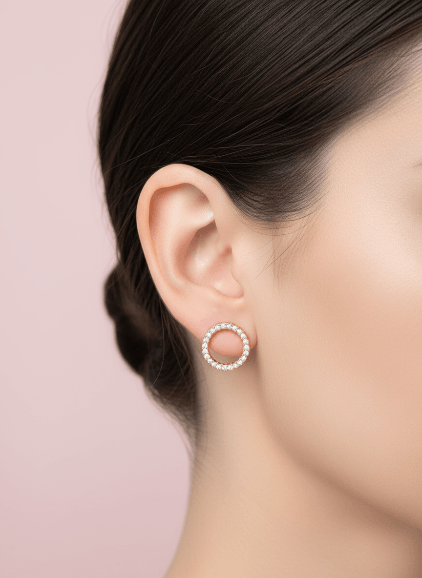 Paauksuoti auskarai su fianitais - Image 3