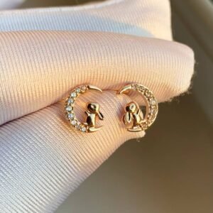 Paauksuoti auskarai su fianitais №00001