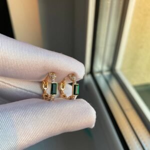 Paauksuoti auskarai su Swarovski kristalais №00003