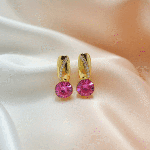 Paauksuoti auskarai su Swarovski kristalais