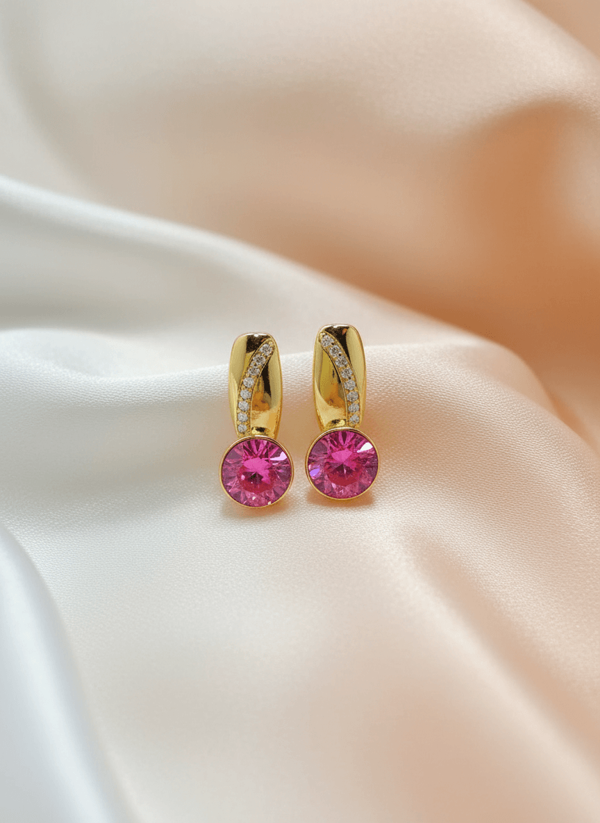 Paauksuoti auskarai su Swarovski kristalais