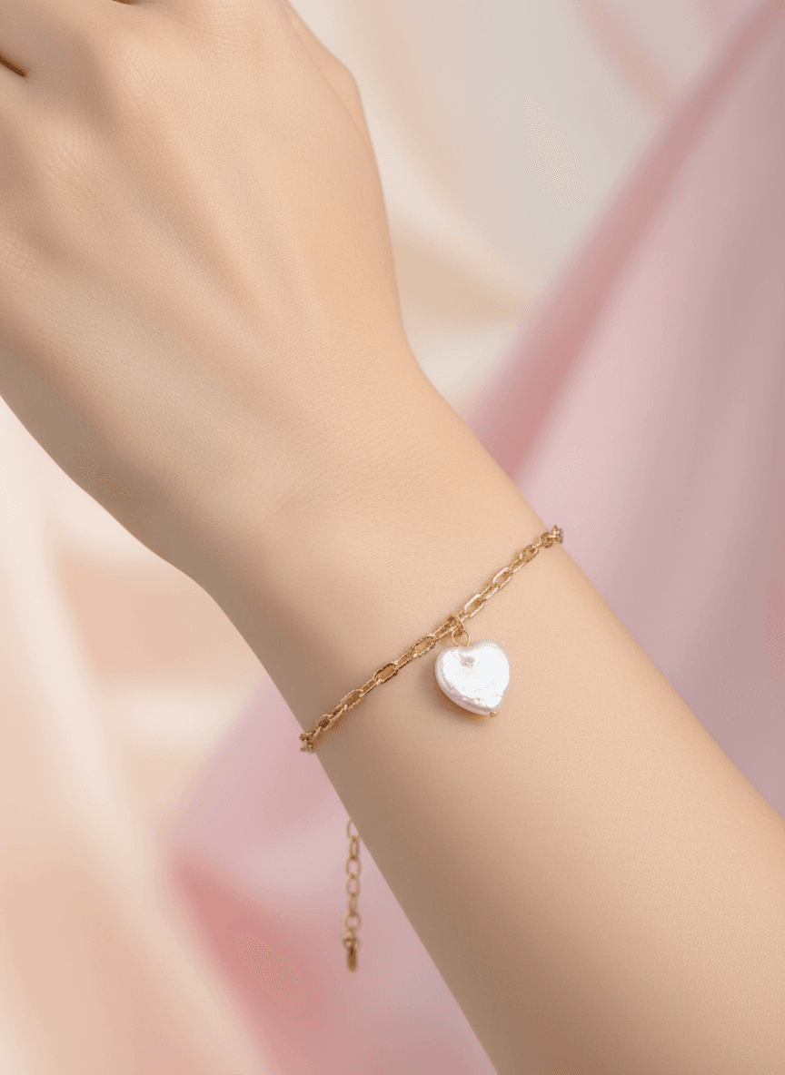 Apyrankė su perlų (medicininis auksas) - Image 2