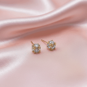 Paauksuota auskarai su cirkoniais