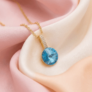 Auksuota grandinėlė su Swarovski pakabuku (medicininis auksas)